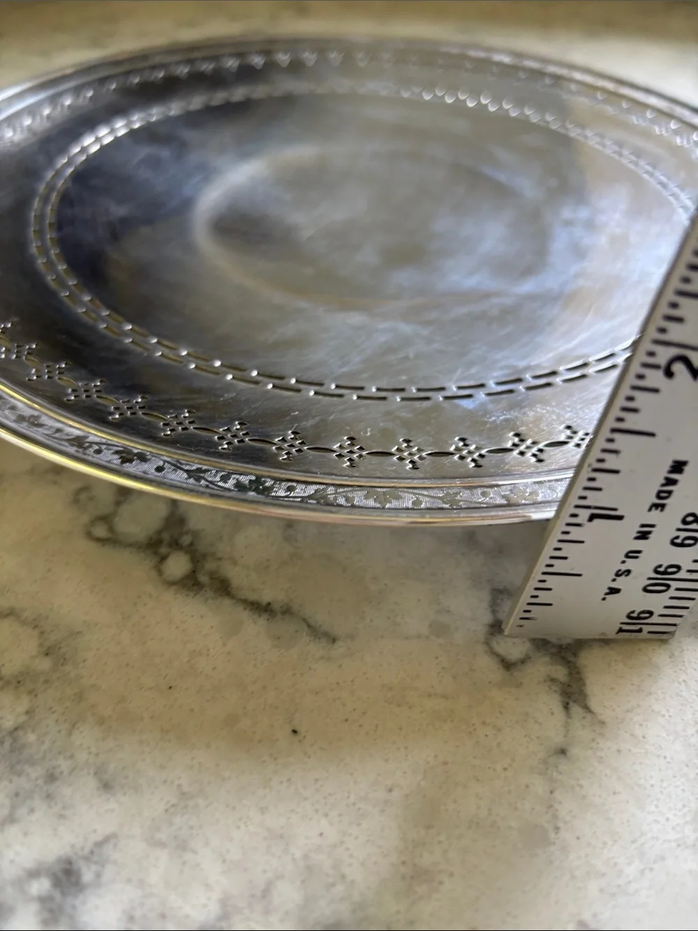 Vintage 10” Classic Silver-Plated Decorative Serving Platter #6880